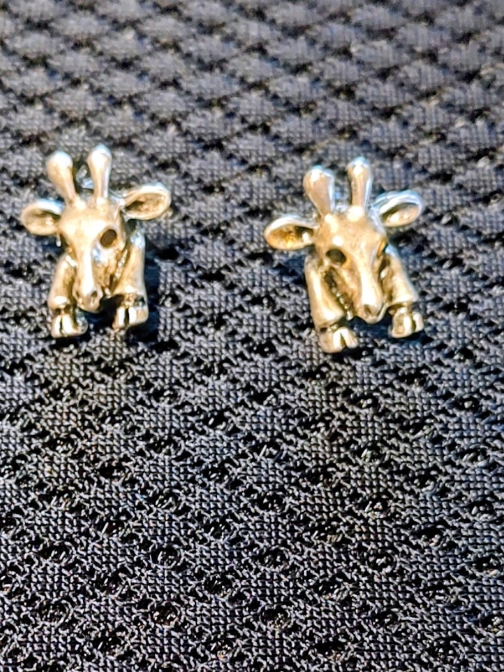 Silver Giraffe Stud Earrings for Kids - Cute Animal Earrings